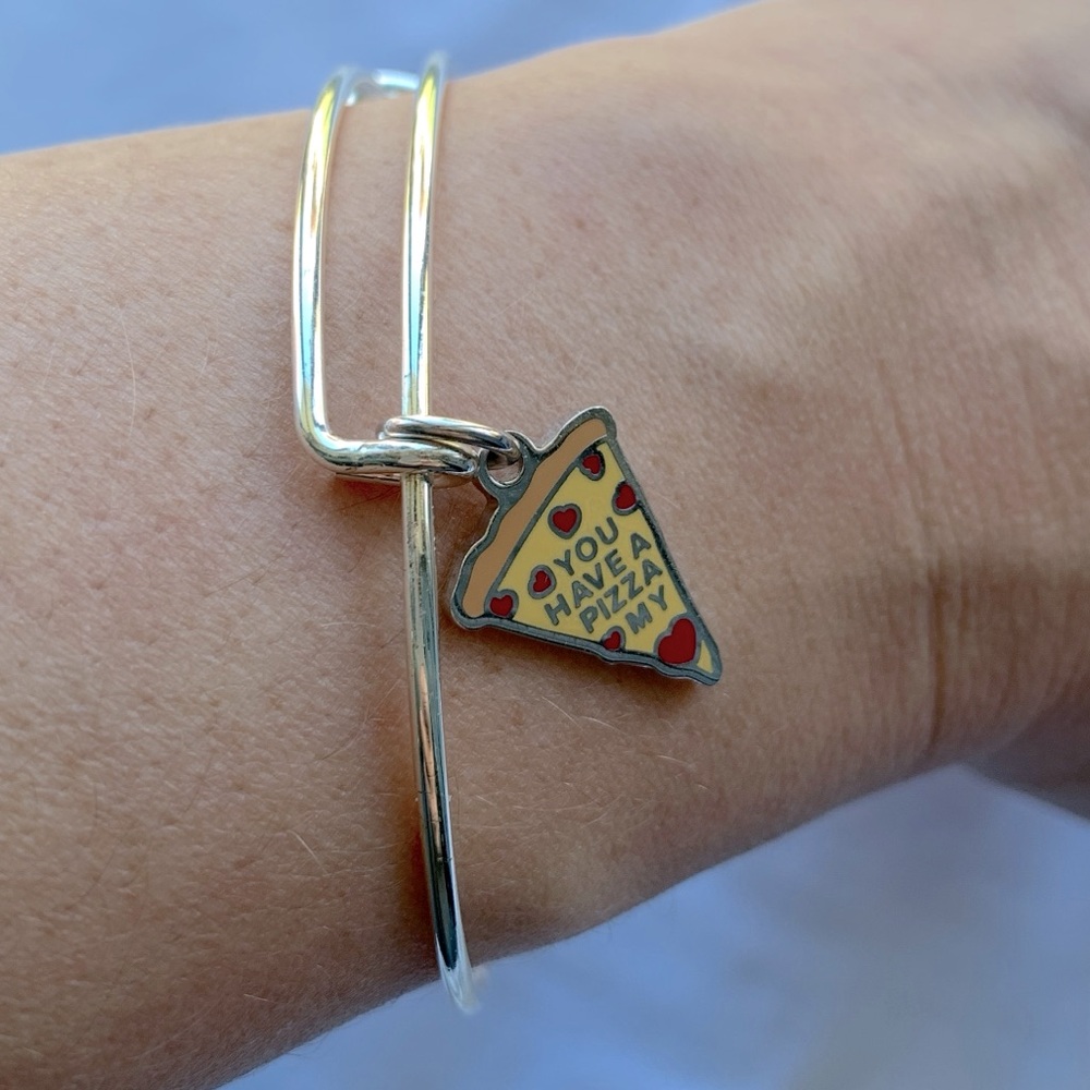 Alex and Ani - Authentic, Silver.  “You have a pizza my heart” - Worn once.